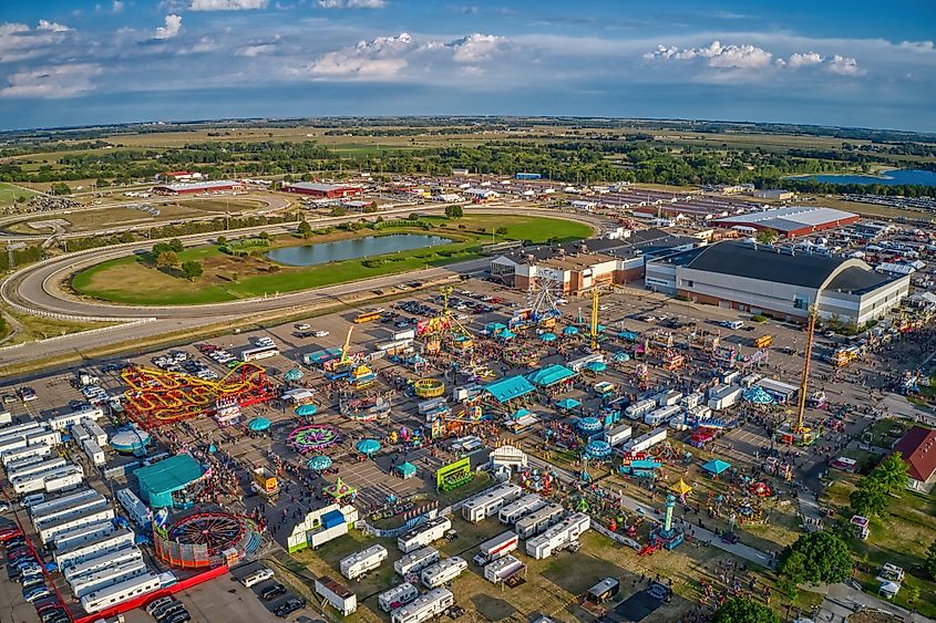 Aerial View of the Nebraska State Fair in Grand Island, Nebraska.
