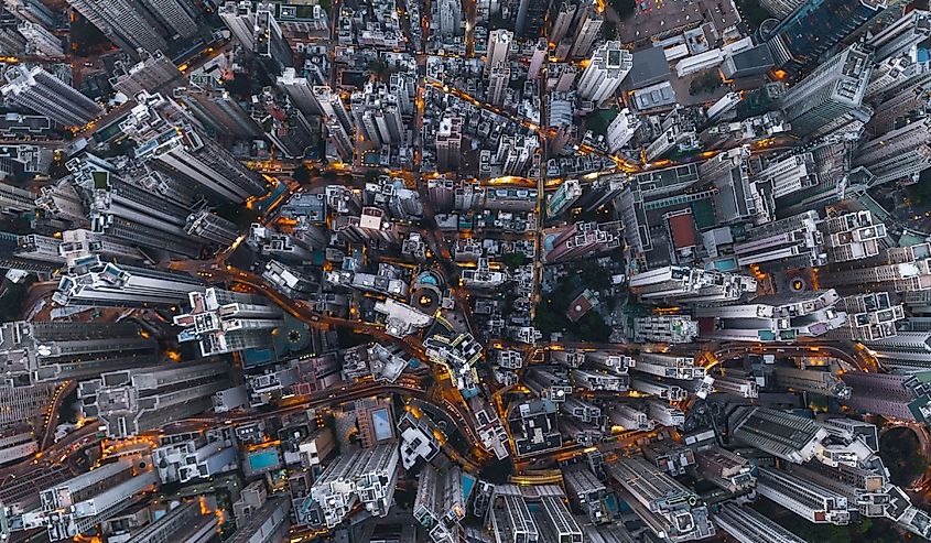 Aerial view of Hong Kong Downtown, Republic of China