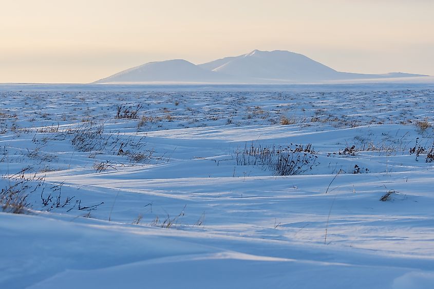 Arctic desert in the polar region.