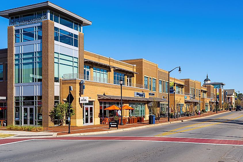 Downtown Holly Springs, North Carolina. 