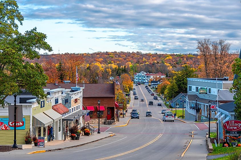 Street view in Sister Bay, Wisconsin