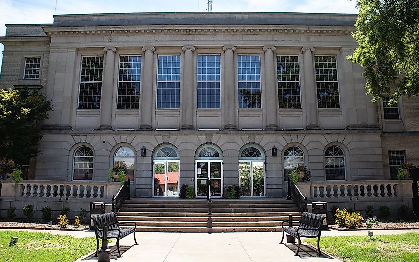 The historic Johnson County Courthouse in the Arkansas River Valley of Northwest Arkansas.