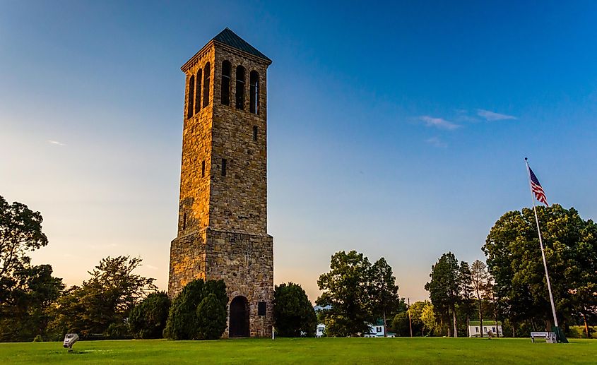 The singing tower in Carillon Park, Luray, Virginia
