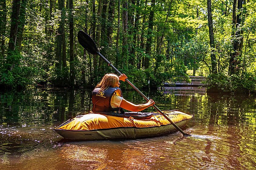 Kayaking in Zebulon, North Carolina.