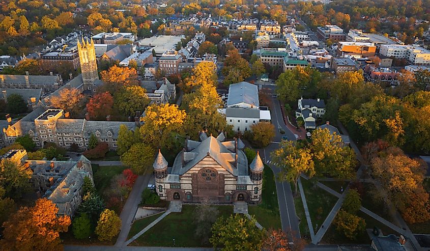 Drone sunrise in Princeton, New Jersey