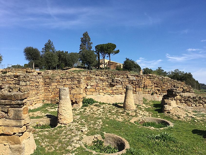 Ruins of ancient buildings of Ullastret.