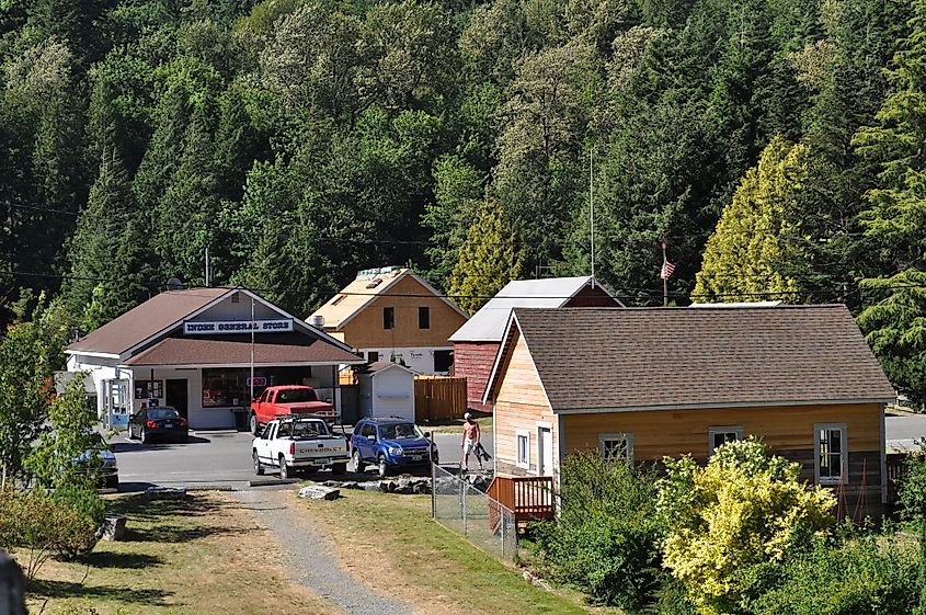 View of the general store in Index, Washington.