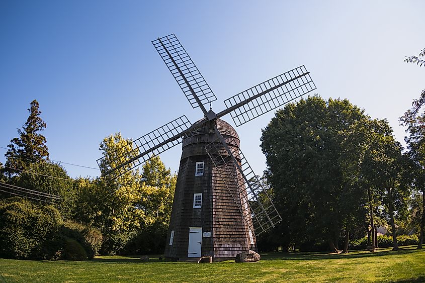 Historic Beebe Windmill in Bridgehampton, New York.