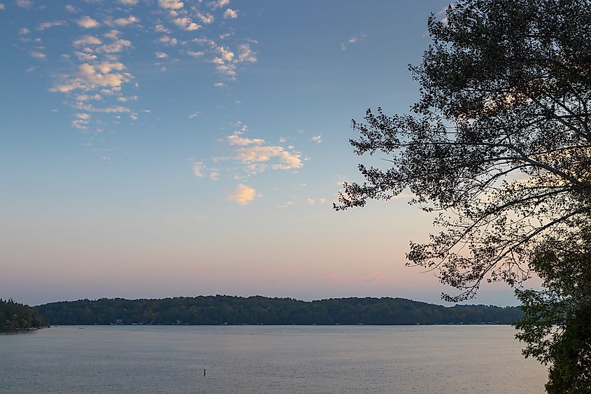 Elkhart Lake at sunset.