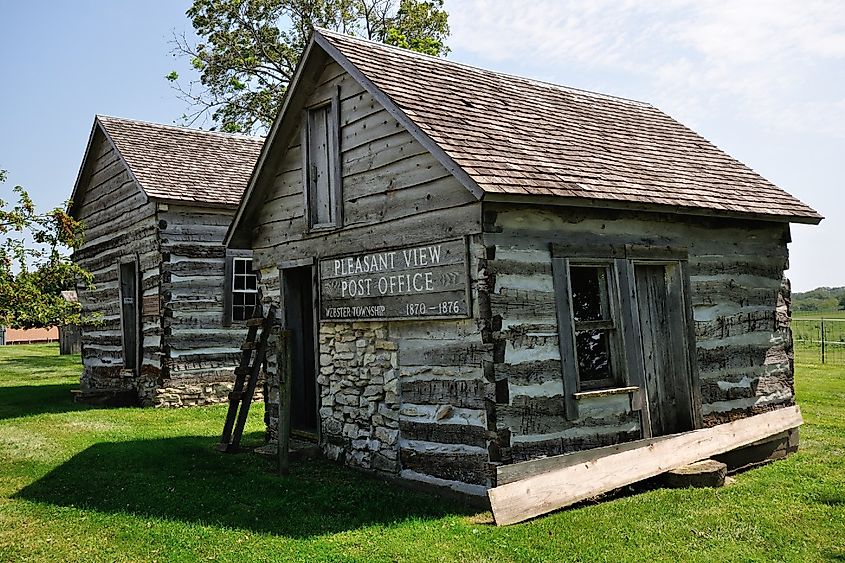 Old Log Cabin Buildings Winterset, Iowa