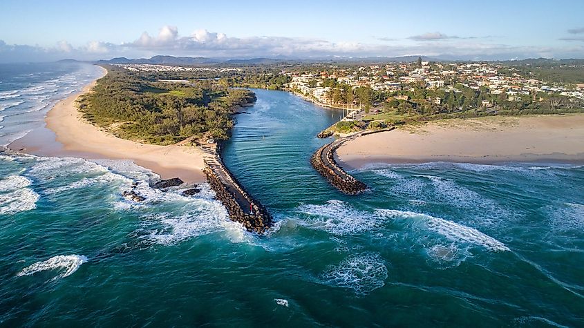 Aerial view of Kingscliff, New South Wales
