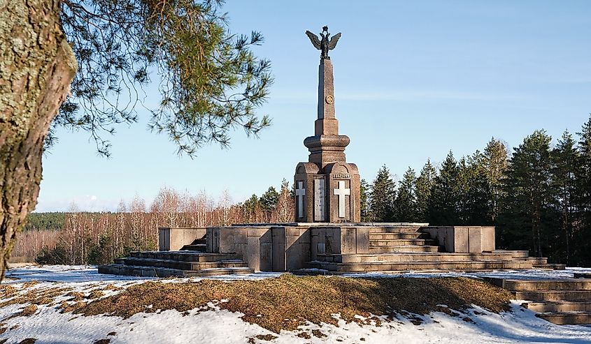 Brilevskoe Field Monument - The site of the battle between Russian and French troops under the leadership of Napoleon Bonaparte on the Berezina river in 1812. 