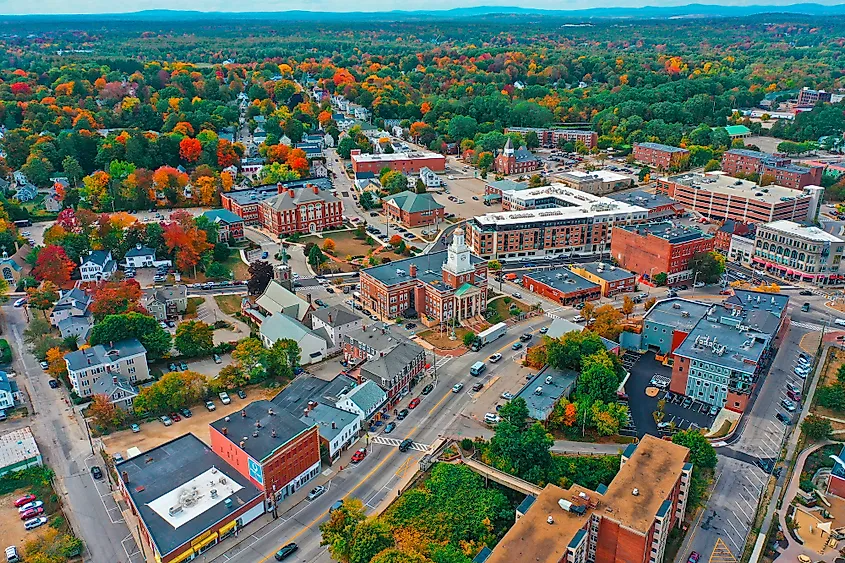 Aerial view of Dover, New Hampshire.