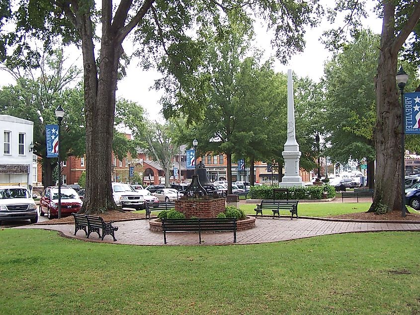 The City Square in Abbeville, South Carolina.