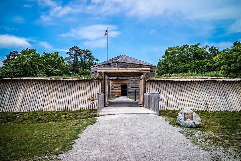 Fort Holmes entry sign, Mackinac Island.