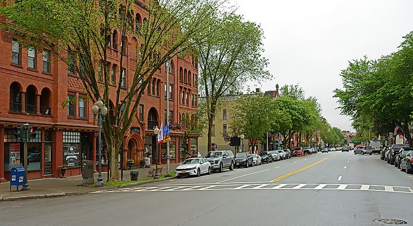 Algonquin Building on Broadway Street in Saratoga Springs, New York