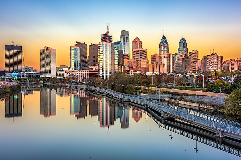 Downtown Philadelphia along the Schuylkill River