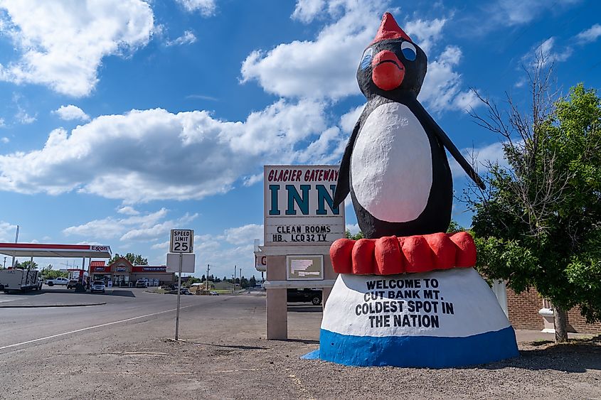 The Worlds Largest Penguin is in Cut Bank, Montana. Editorial credit: melissamn / Shutterstock.com
