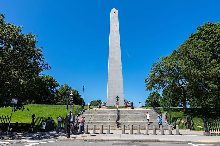The Bunker Hill Monument on Bunker Hill in Charlestown, Boston, Massachusetts