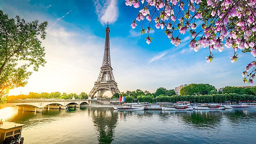 Eiffel Tower and river Seine with sunrise in Paris, France. Image used under license from Shutterstock.com.