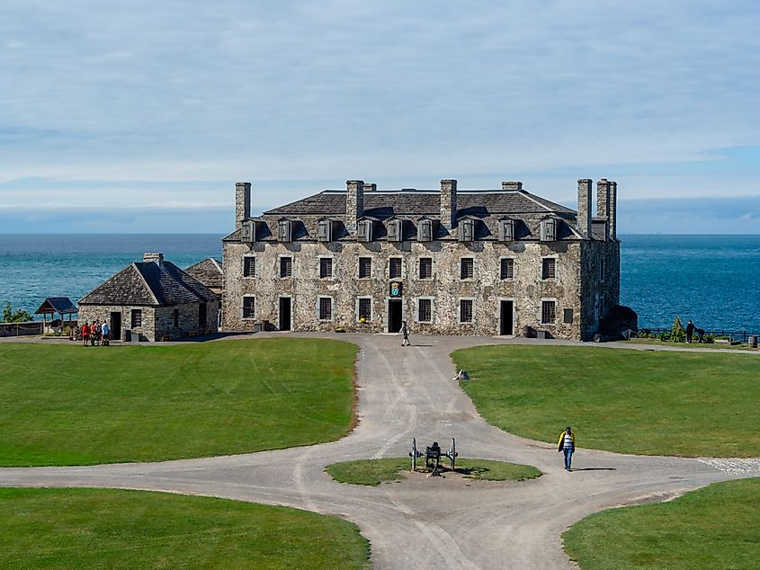 Fort Niagara marks the point where the Niagara River meets Lake Ontario on the drive north from Niagara Falls.