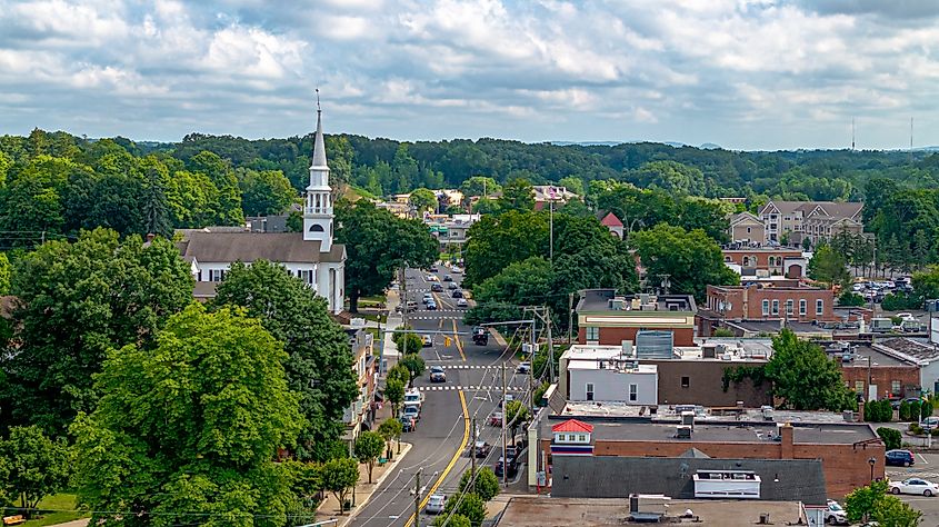 Aerial view of Southington, Connecticut