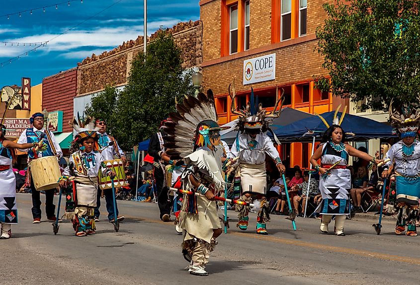 Native Americans & Navajo at 98th Gallup Inter-tribal Indian Ceremonial, in downtown Gallup, New Mexico.