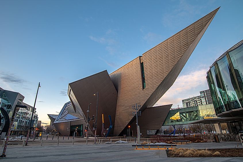 View of the Denver Art Museum in Denver, Colorado.