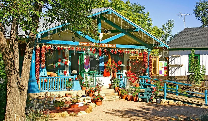 Quaint and colorful roadside shop in Madrid, New Mexico