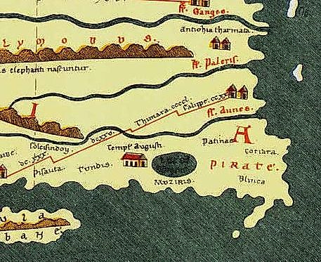 Muziris in the Tabula Peutingeriana. 