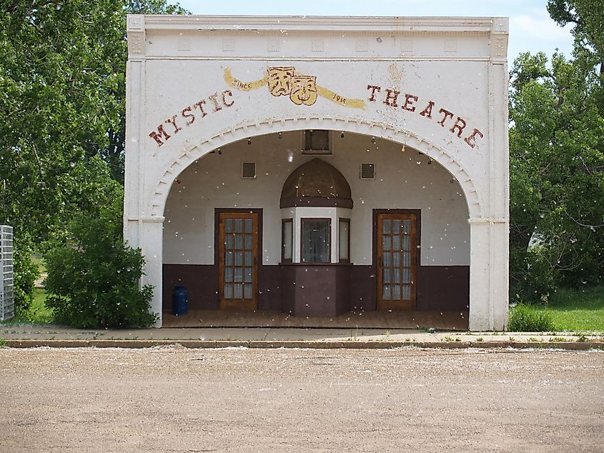 Mystic Theatre in Marmarth, North Dakota.