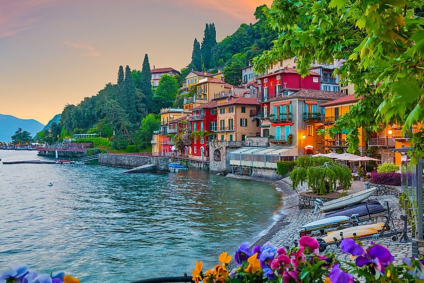 Lake Como in Varenna, Italy.