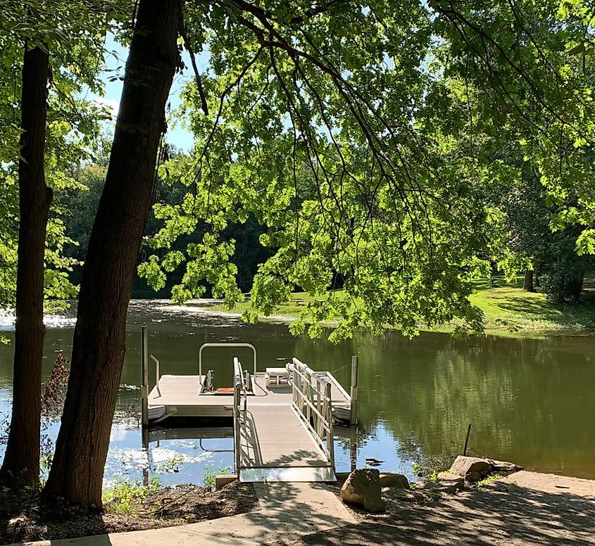 A kayak launch in Hawthorn Park, Terre Haute, Indiana.