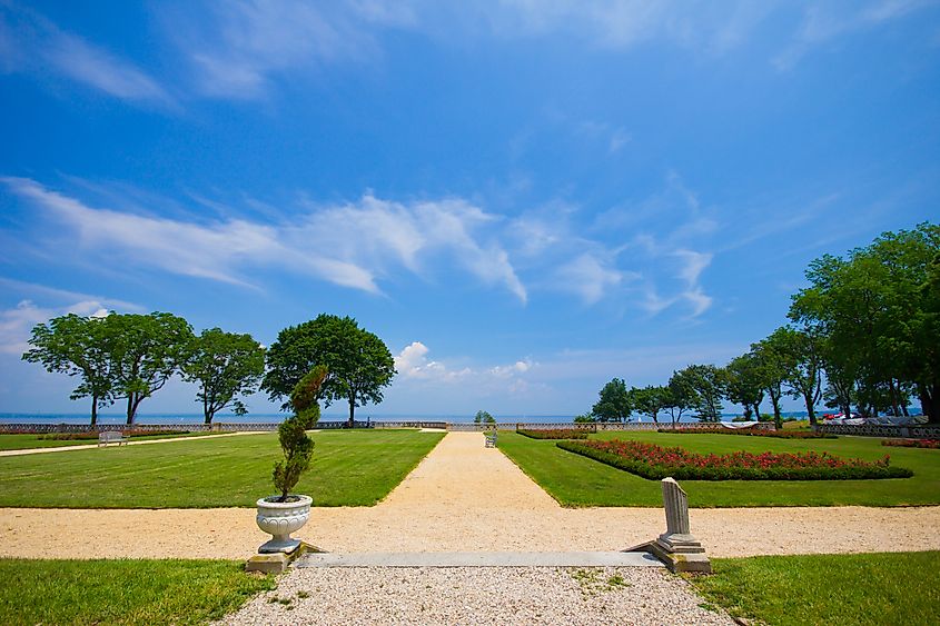 Grounds of the Hempstead House at Sands Point Preserve in New York.