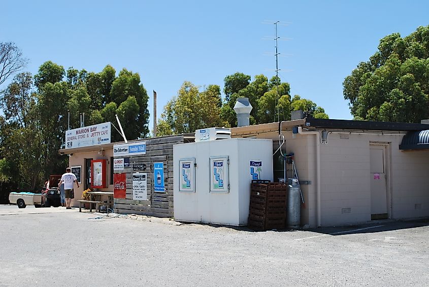 General store and post office in Marion Bay, South Australia.