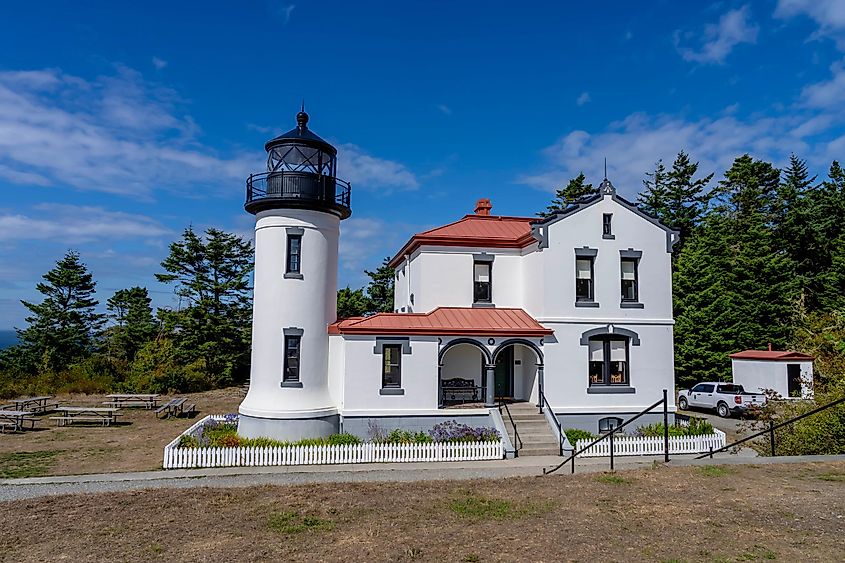 The Admiralty Head Light is a deactivated aid to navigation located on Whidbey Island near Coupeville, Washington, on the grounds of Fort Casey State Park