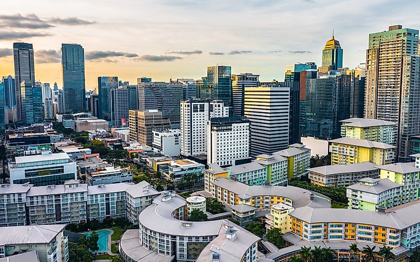 Aerial view of Bonifacio Global City. It is a financial business district in Taguig