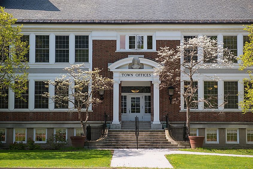 The Stockbridge Town Hall in Berkshire County, Massachusetts, USA.