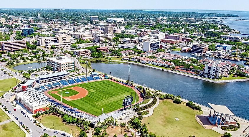 Aerial view of downtown Pensacola, Florida