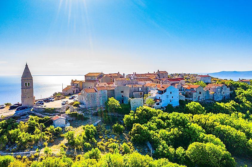 Beautiful small town Lubenice on Cres island