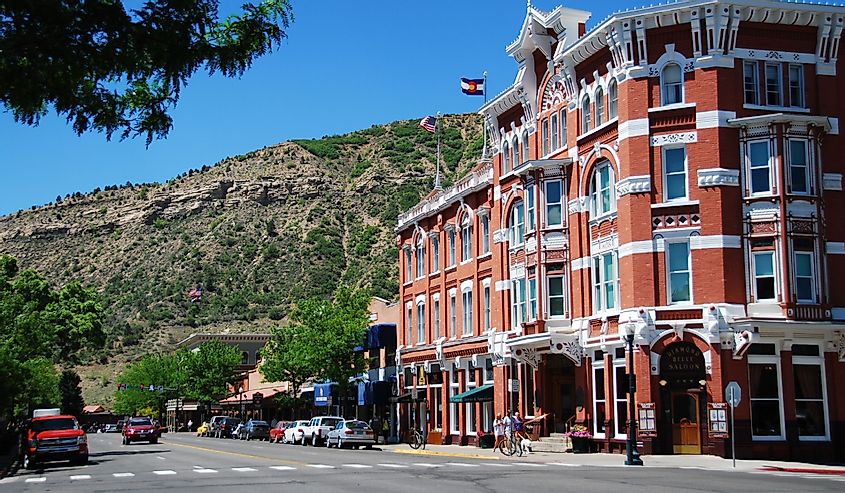 A view of Main Avenue in Durango, featuring Strater hotel. The historic district of Durango is home to more than 80 historic buildings