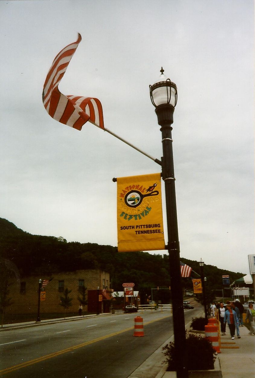 National Cornbread Festival banner in South Pittsburg, Tennessee.