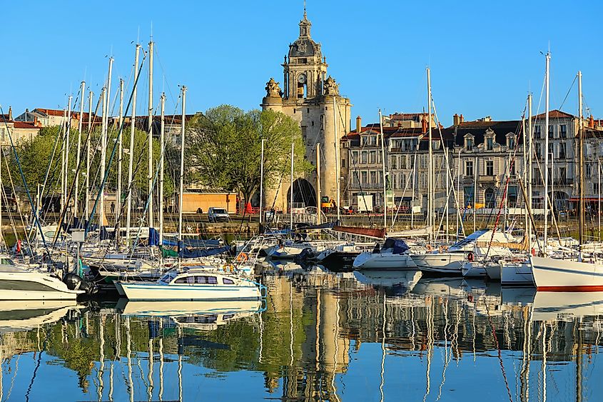 Panorama view of the harbour and city centre of La Rochelle, France in summer (Credit: Eo naya via Shutterstock)
