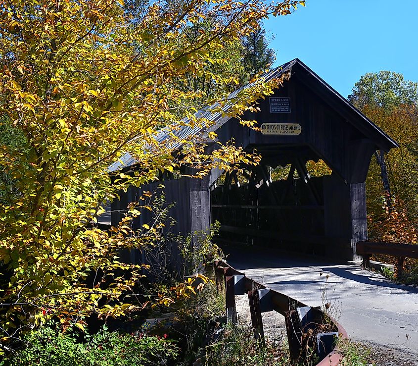 Gold Brook Covered Bridge in Stowe, Vermont.