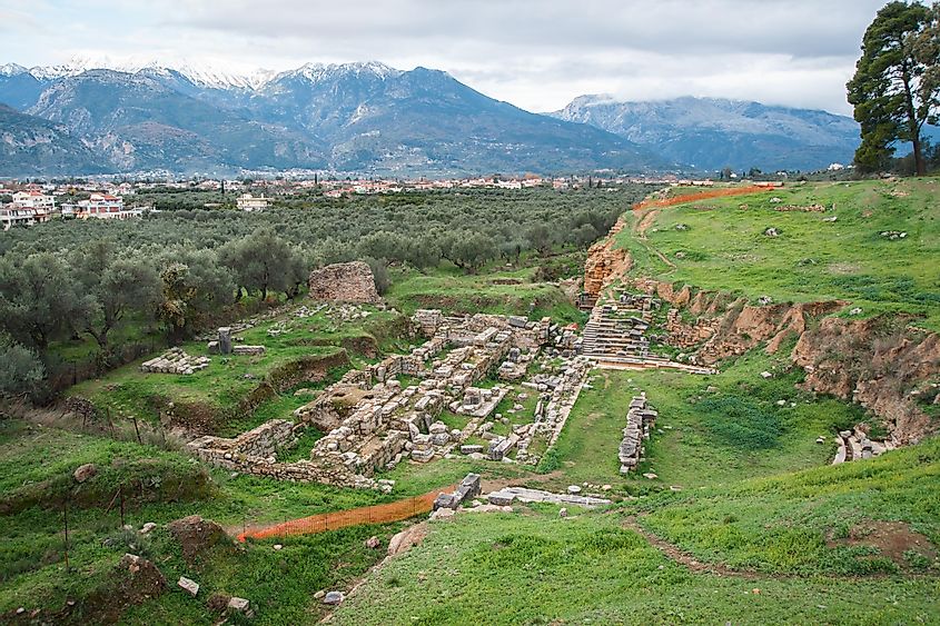 The ruins of the ancient city of Sparta in Greece.