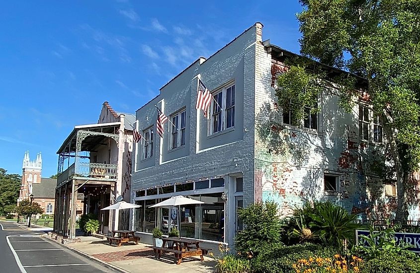 Main street in New Roads, Louisiana, via 