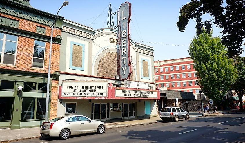 Historic Liberty theater in downtown Lewiston, Idaho. 