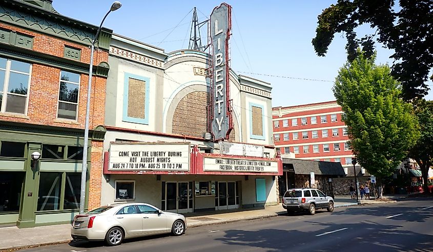 Historic Liberty theater in downtown Lewiston, Idaho