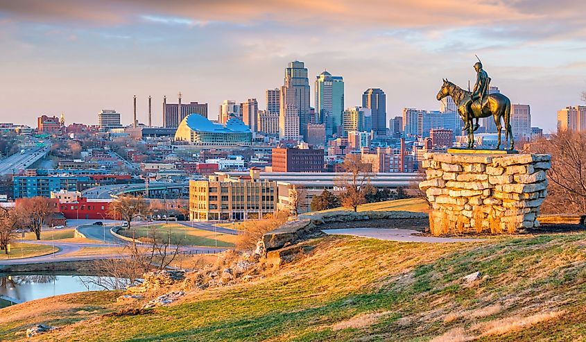 The Scout overlooking downtown Kansas City