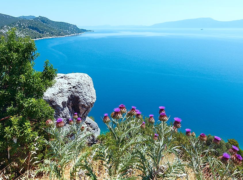 The Adriatic Sea along the coast of Croatia.